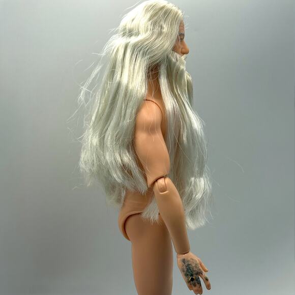 Nude Albus Dumbledore Medieval Merlin Long Beard Harry Potter Doll Mattel OOAK - Picture 8 of 14